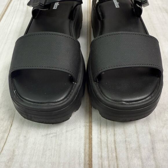Mini Melissa Black Kick Off Platform Sandals 2Y - Picture 2 of 8